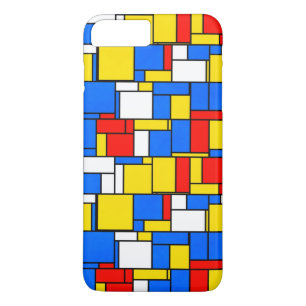 Mondrian Inspiriert Style Red Blue Yellow Pattern iPhone 8 Plus/7 Plus Hülle