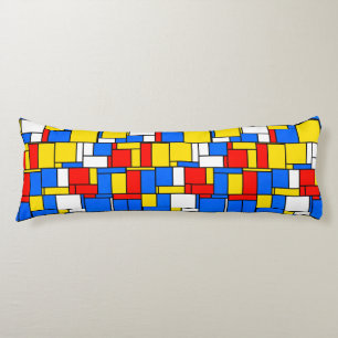 Mondrian Inspiriert Style Red Blue Yellow Pattern Seitenschläferkissen