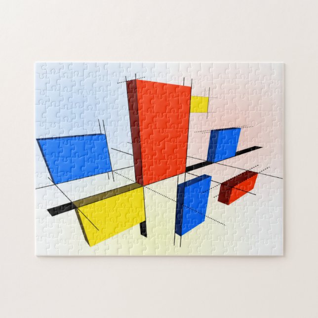 Mondrian inspirierte 3D (Horizontal)