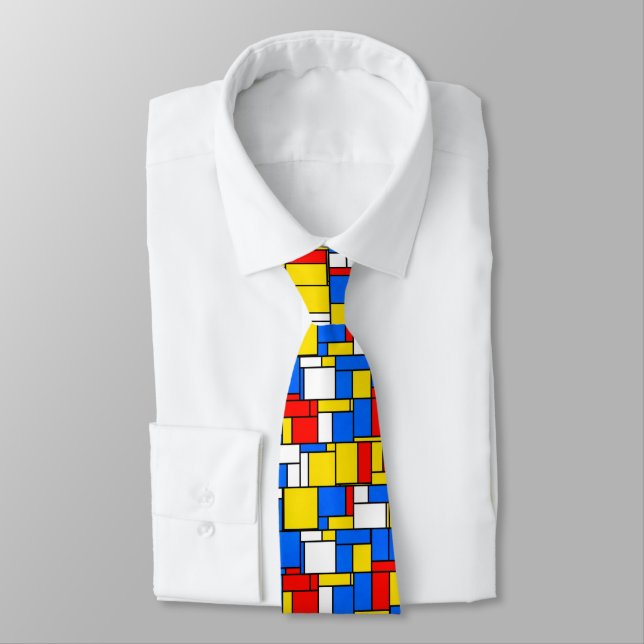 Mondrian inspirierte Art-rotes blaues gelbes Krawatte (Gebunden)