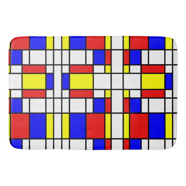 Mondrian inspirierte badematte (Vorderseite)