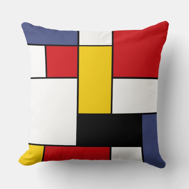 Mondrian inspirierte Entwurf Kissen (Vorderseite)