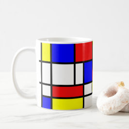 Mondrian inspirierte kaffeetasse