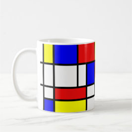 Mondrian inspirierte kaffeetasse