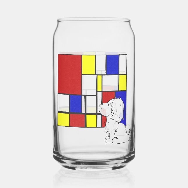 Mondrian inspirierte Kamille Dosenglas (Rückseite)