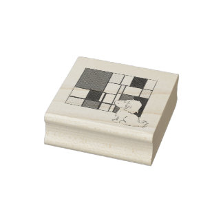 Mondrian inspirierte Kamille Gummistempel