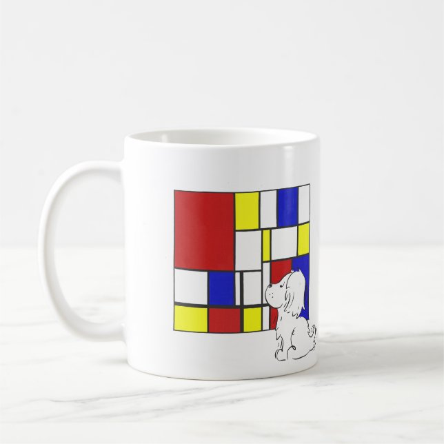 Mondrian inspirierte Kamille Kaffeetasse (Links)