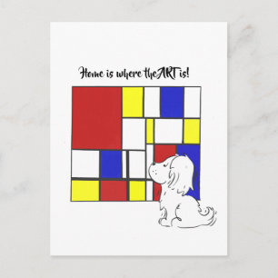 Mondrian inspirierte Kamille Postkarte