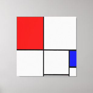 MONDRIAN - KOMPOSITION A mit ROT und BLAU - 1932 Leinwanddruck