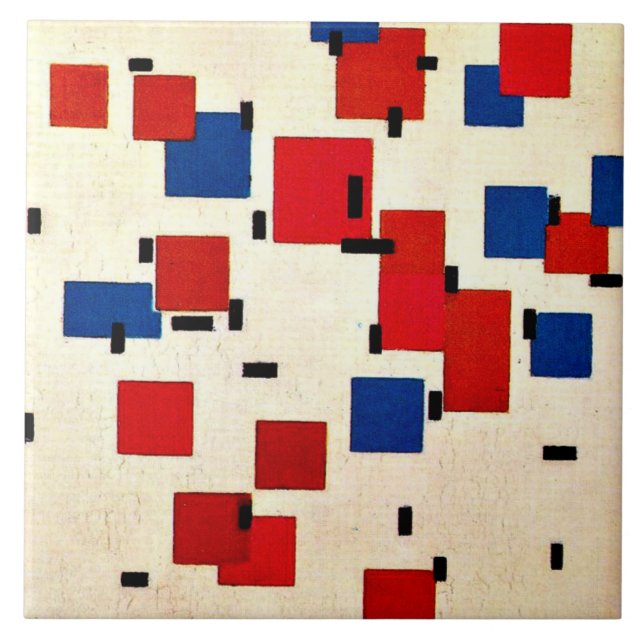 Mondrian - Komposition in Farbe A Fliese (Vorderseite)