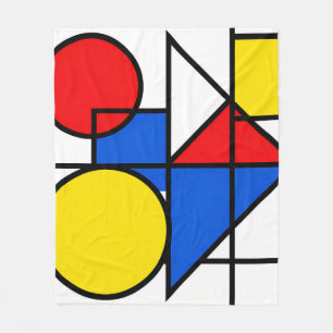 Mondrian-Komposition in Primärfarben Fleecedecke