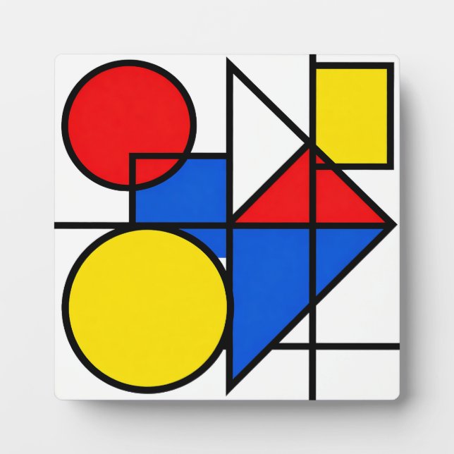 Mondrian-Komposition in Primärfarben Fotoplatte (Vorderseite)