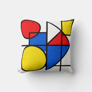 Mondrian-Komposition in Primärfarben Kissen