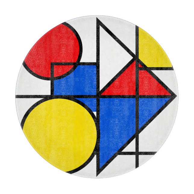 Mondrian-Komposition in Primärfarben Schneidebrett (Vorderseite)