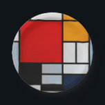 Mondrian - Komposition mit großem rotem Flugzeug Pappteller<br><div class="desc">Kunstwerk Piet Mondrian,  Komposition mit großem rotem Flugzeug—</div>