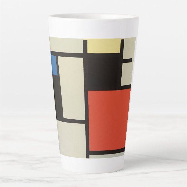 Mondrian Komposition Moderne Abstrakte Malerei Art Milchtasse (Vorderseite)
