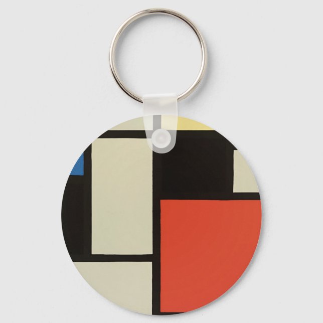 Mondrian Komposition Moderne Abstrakte Malerei Art Schlüsselanhänger (Vorderseite)