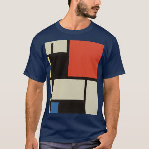 Mondrian Komposition Modernes Abstraktes Marinebla T-Shirt
