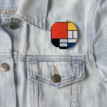 Mondrian Komposition Red Yellow Blue Black Button<br><div class="desc">Piet Mondrian's Komposition mit einem berühmten Gemälde aus Rot,  Gelb,  Blau und Schwarz (1921).</div>