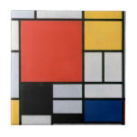 Mondrian Komposition Red Yellow Blue Black Fliese<br><div class="desc">Piet Mondrian's Komposition mit einem berühmten Gemälde aus Rot, Gelb, Blau und Schwarz (1921).</div>