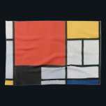 Mondrian Komposition Red Yellow Blue Black Geschirrtuch<br><div class="desc">Piet Mondrian's Komposition mit einem berühmten Gemälde aus Rot,  Gelb,  Blau und Schwarz (1921).</div>