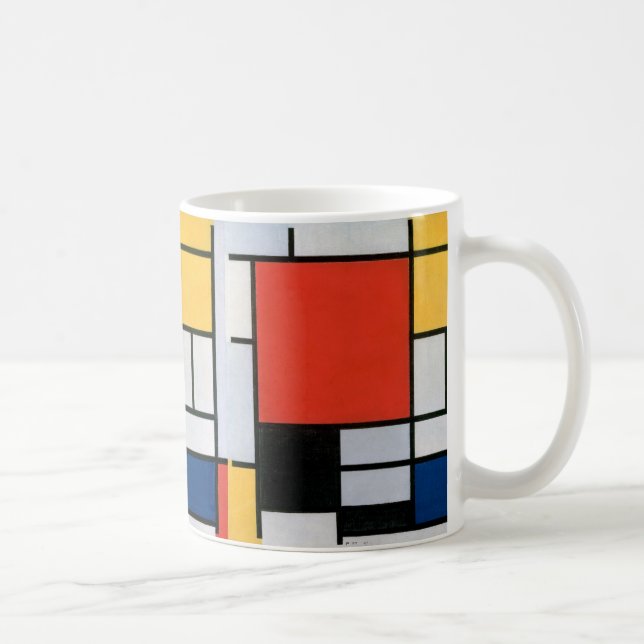 Mondrian Komposition Red Yellow Blue Black Kaffeetasse (Rechts)
