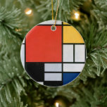 Mondrian Komposition Red Yellow Blue Black Keramik Ornament<br><div class="desc">Piet Mondrian's Komposition mit einem berühmten Gemälde aus Rot,  Gelb,  Blau und Schwarz (1921).</div>