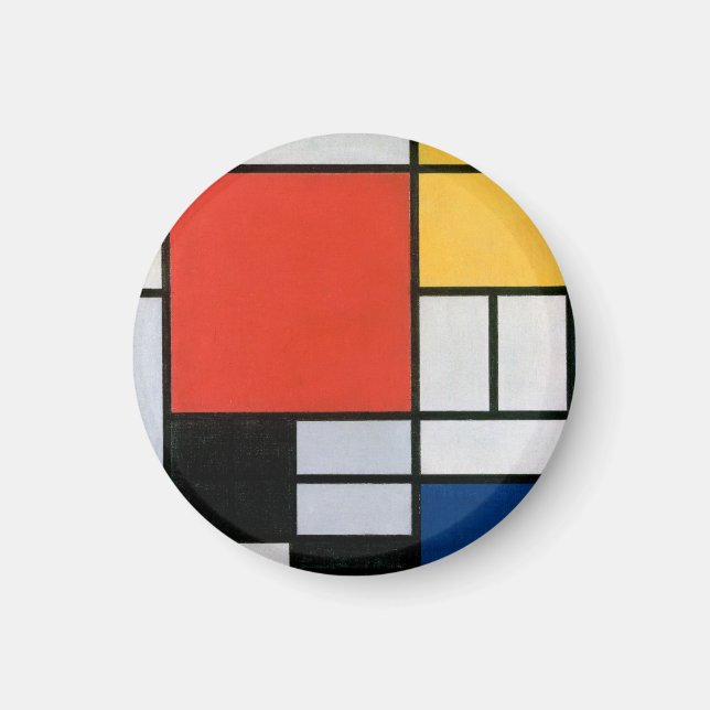 Mondrian Komposition Red Yellow Blue Black Magnet (Vorne)