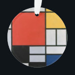Mondrian Komposition Red Yellow Blue Black Ornament<br><div class="desc">Piet Mondrian's Komposition mit einem berühmten Gemälde aus Rot,  Gelb,  Blau und Schwarz (1921).</div>