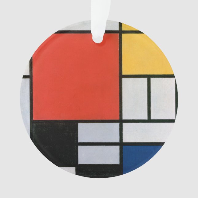 Mondrian Komposition Red Yellow Blue Black Ornament (Vorderseite)