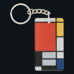 Mondrian Komposition Red Yellow Blue Black Schlüsselanhänger<br><div class="desc">Piet Mondrian's Komposition mit einem berühmten Gemälde aus Rot,  Gelb,  Blau und Schwarz (1921).</div>