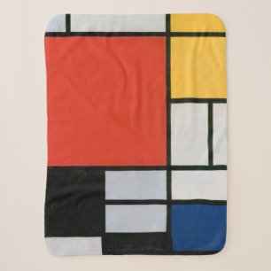 Mondrian Komposition Red Yellow Blue Black Sherpadecke