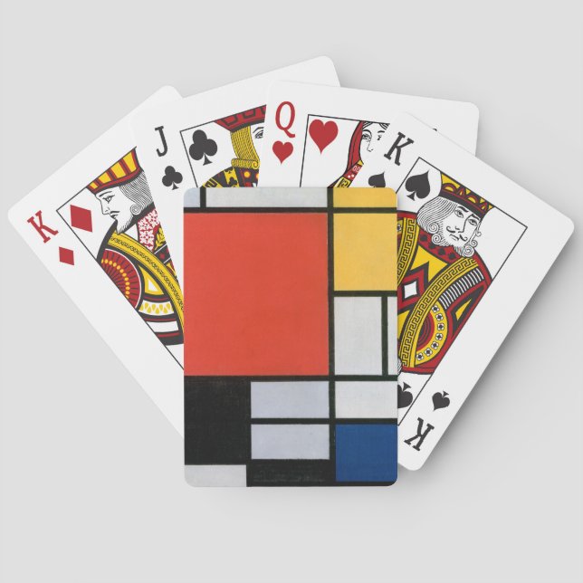 Mondrian Komposition Red Yellow Blue Black Spielkarten (Rückseite)