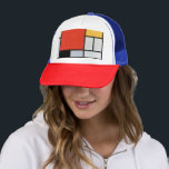 Mondrian Komposition Red Yellow Blue Black Truckerkappe<br><div class="desc">Piet Mondrian's Komposition mit einem berühmten Gemälde aus Rot,  Gelb,  Blau und Schwarz (1921).</div>