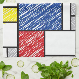 Mondrian Kritzeleien Minimalistischer De-Stijl-Sti Handtuch