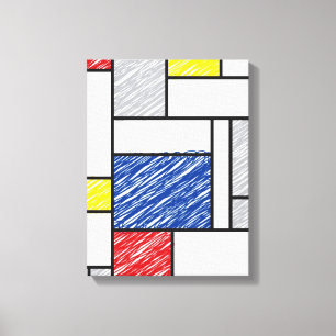 Mondrian Kritzeleien Minimalistischer De-Stijl-Sti Leinwanddruck