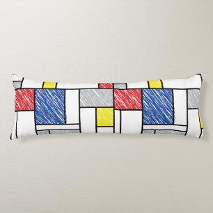 Mondrian Kritzeleien Minimalistischer De-Stijl-Sti Seitenschläferkissen