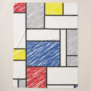 Mondrian Kritzeleien Minimalistischer De-Stijl-Sti Sherpadecke
