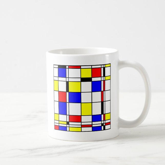 Mondrian Kunstart Kaffeetasse (Rechts)