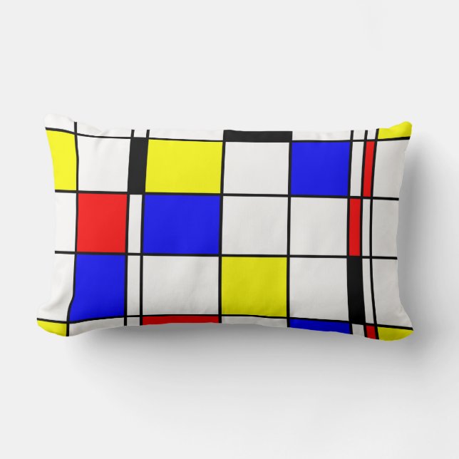 Mondrian Kunstart Lendenkissen (Vorderseite)