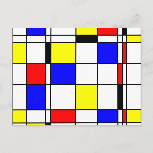 Mondrian Kunstart Postkarte (Vorderseite)
