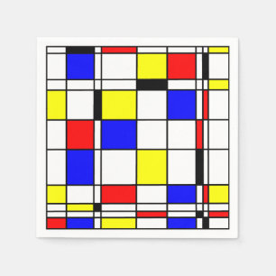 Mondrian Kunstart Serviette