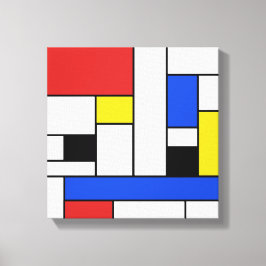 Mondrian Lines Wrapped Canvas 12" x 12" Leinwanddruck