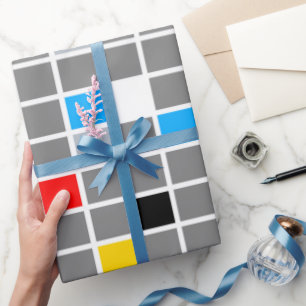 Mondrian Mania Retro Geschenkpapier