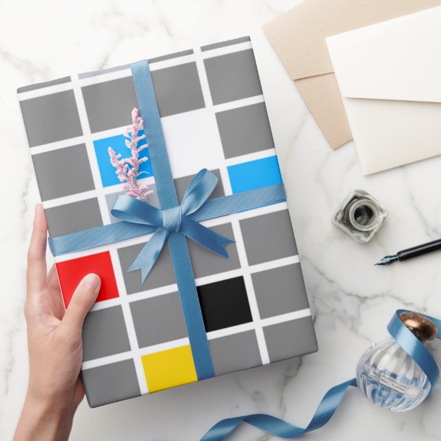Mondrian Mania Retro Geschenkpapier (Schenken)