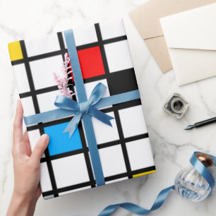 Mondrian Mania Retro Geschenkpapier
