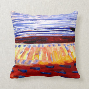 Mondrian - Meer nach Sonnenuntergang, buntes Bild Kissen