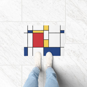 Mondrian Minimalistisch Abstrakt Art Primärfarben Fußmatte