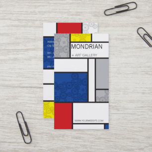 Mondrian Minimalistisch De Stijl Art Retro Circles Visitenkarte
