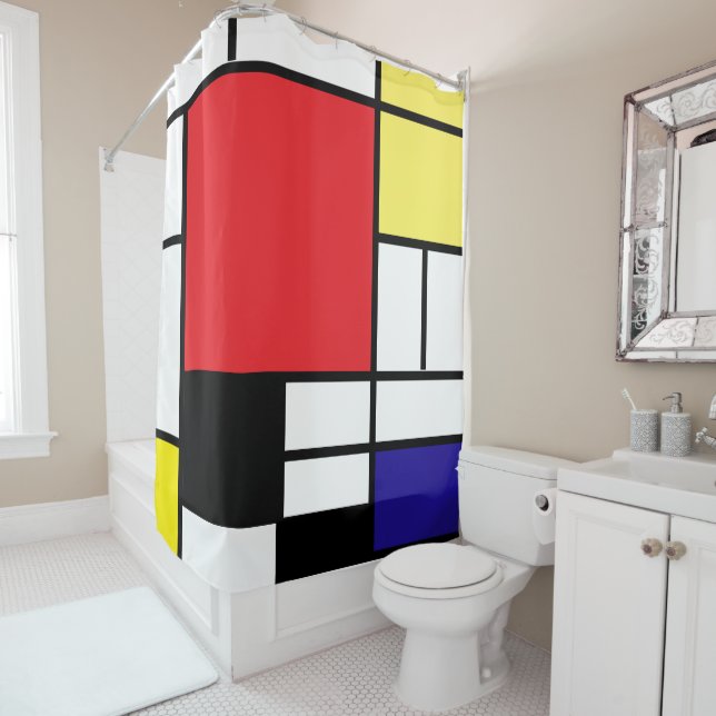 Mondrian, minimalistisch duschvorhang (Beispiel)